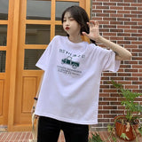 Glitchcore Oversized shirt – Summer Japanese Girly Cotton Short Sleeved T Shirt For Women