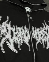 European And American New Dark Style Letter Printed Zipper Hoodie Men
