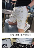 Gold Luxury Swimwear Shorts Breathable Surf Board Shorts Men's Vacation Beach Shorts Quick Dry Swimsuit Summer Sports Trunks Boy