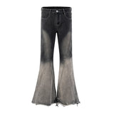 black gray gradient slim jeans floor mop flared pants high street new trendy fashionable hip hop washed vintage mens jean pants unique jeans style 910