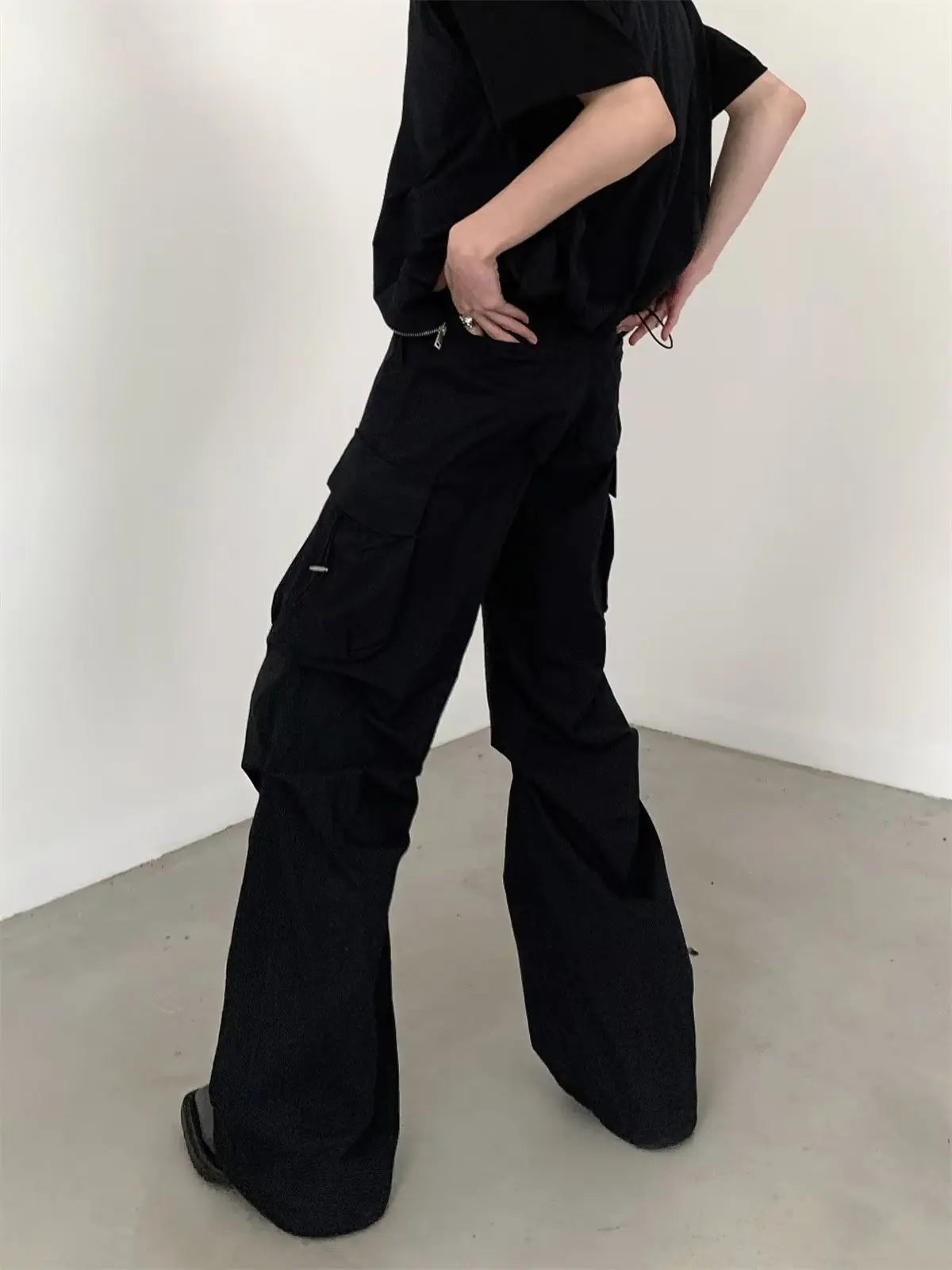summer sleeveless set men women multi pocket hooded vest jogging cargo pant spring loose casual zipper two piece suit street unique cargo style 440