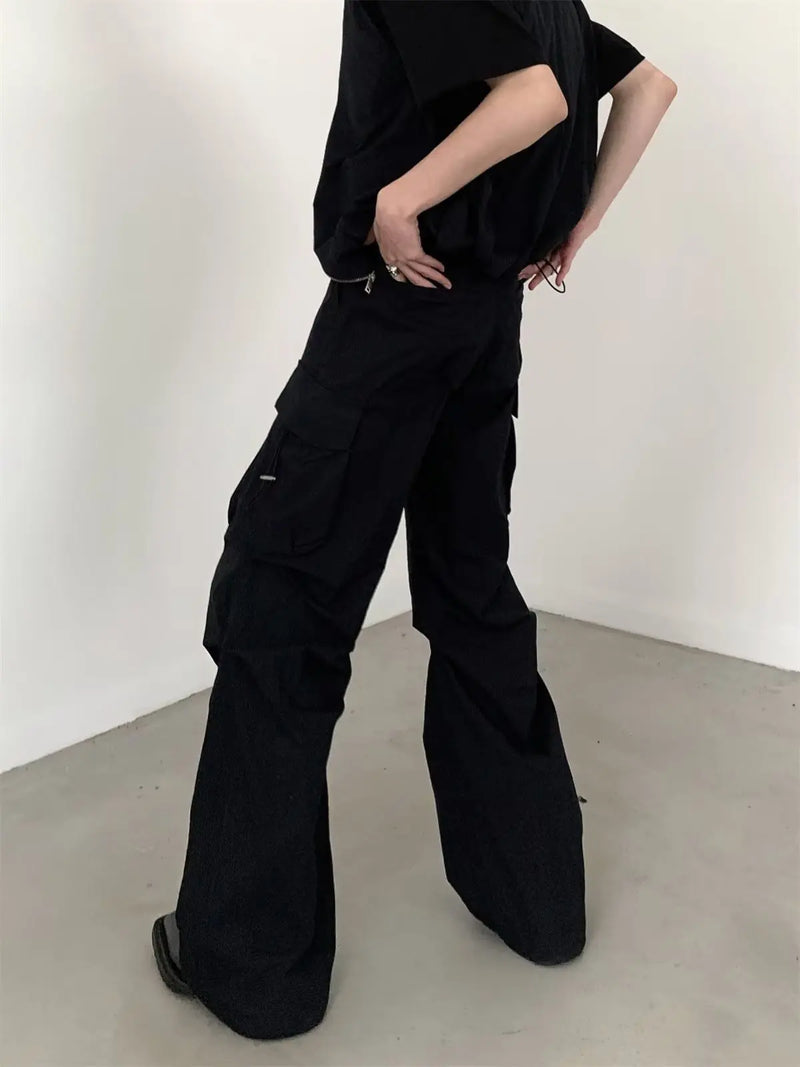 summer sleeveless set men women multi pocket hooded vest jogging cargo pant spring loose casual zipper two piece suit street unique cargo style 440