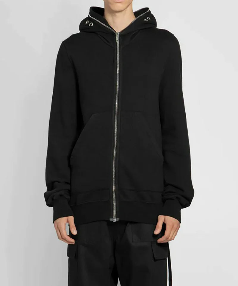 cyberpunk tribal flames featuring new luxury 2023 rick four holes zipper pullover hoodies hoody hooded sweatshirts velvet cotton thick fleece us size 668