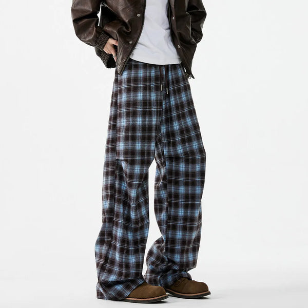 vintage plaid loose casual sport pant men women streetwear fashion hip hop track jogger sweatpants couple plus size trousers casual joggers