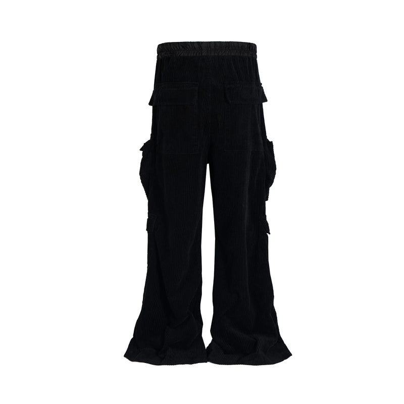 ro style wide leg corduroy pocket baggy cargo pants for men and women drawstring streetwear ropa hombre straight trousers 1 unique cargo style 1241
