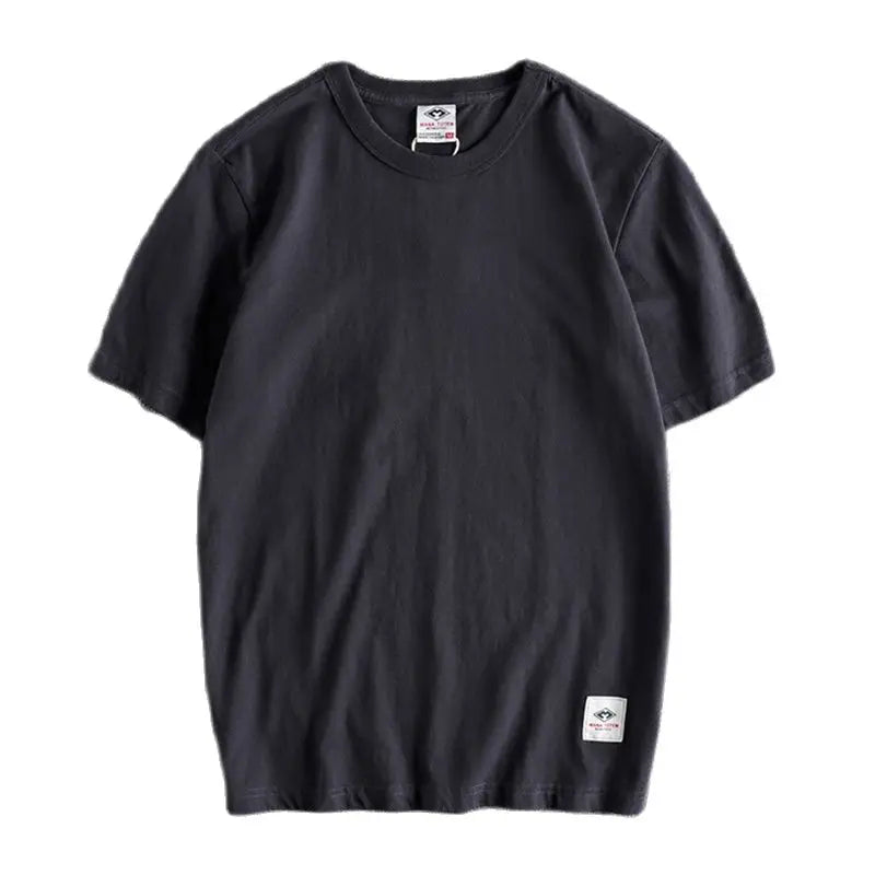 Vaporwave Chrome logo – Summer Mens Short Sleeved Retro Youth Solid Color Heavy Roun
