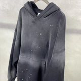 Y2K graphic tee featuring fashion ripped letter knitted hooded sweater unisex hoodies ripped bottom holes knit pullover streetwear loose sweaters clothing