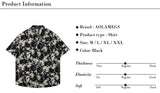 Men's Shirts Harajuku Cool Handsome High Street Masculinas Hawaiian Stylish Loose Half Sleeve Shirt Dark Wind Versatile Tops