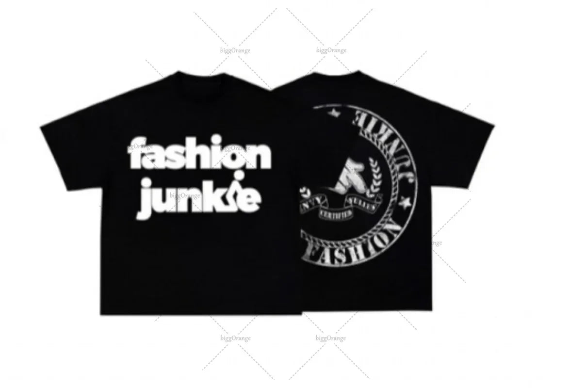 Vaporwave Chrome logo – Y2K Streetwear Gothic Straw Letters Oversized Printed T Shir