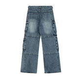 vintage multi pocket jeans mens harajuku cargo denim pants retro hip hop straight loose jean pants men clothing 1 unique cargo style 474