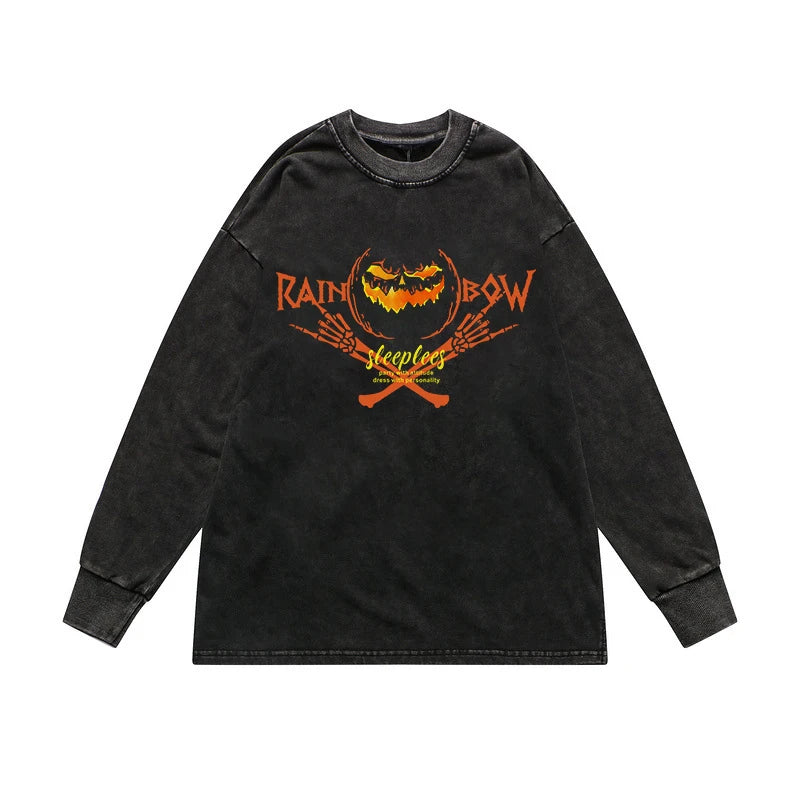 Trapwear Shirt – Rainbowtouches Washed Mens Long T Shirt Unisex Vintage Fashi – Modern Streetwear for Everyone