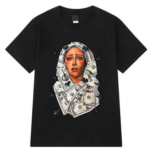 Trapwear Anime panel – Hip Hop Streetwear Black T Shirt Graphic Harajuku Printed T