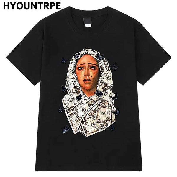 Trapwear Anime panel – Hip Hop Streetwear Black T Shirt Graphic Harajuku Printed T