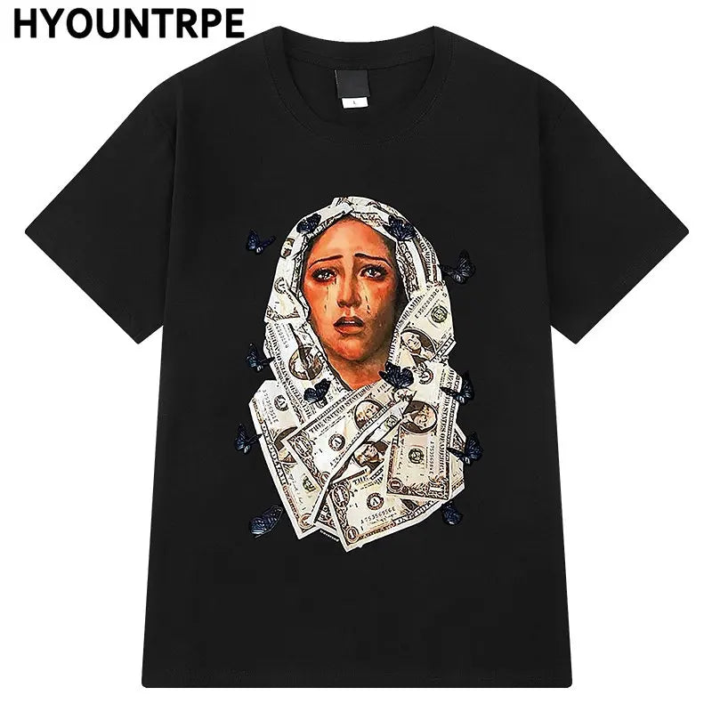 Trapwear Anime panel – Hip Hop Streetwear Black T Shirt Graphic Harajuku Printed T
