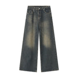 mens vintage blue baggy jeans male black loose straight denim pants y2k casual jeans trousers vintage washed jeans