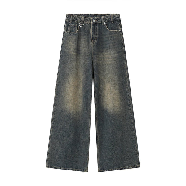 mens vintage blue baggy jeans male black loose straight denim pants y2k casual jeans trousers vintage washed jeans