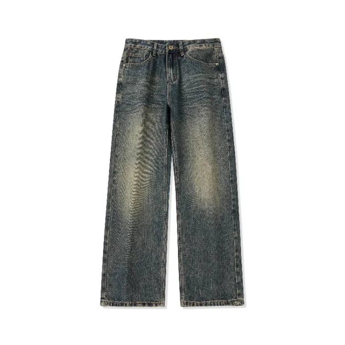 mens streetwear fashion loose casual plus size straight wide leg denim baggy jeans pants boyfriend jeans trousers unique jeans style 2937