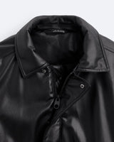 American high street PU imitation leather lapel cotton jacket autumn warm jacket men