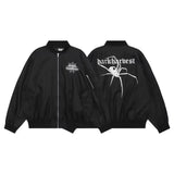 techwear zip bomber, urban fashion, for men, fall streetwear outfit, oversized style, layered fashion, modern aesthetic, graphic detail