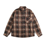 Autumn Long Sleeved Shirt Men Oversized Retro Casual Shirt Men Japanese Streetwear Loose Plaid Shirt Mens Vintage Shirts M-3XL