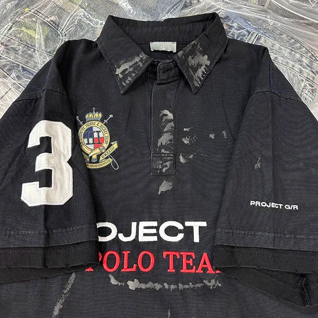 Embroidered patchwork shirt