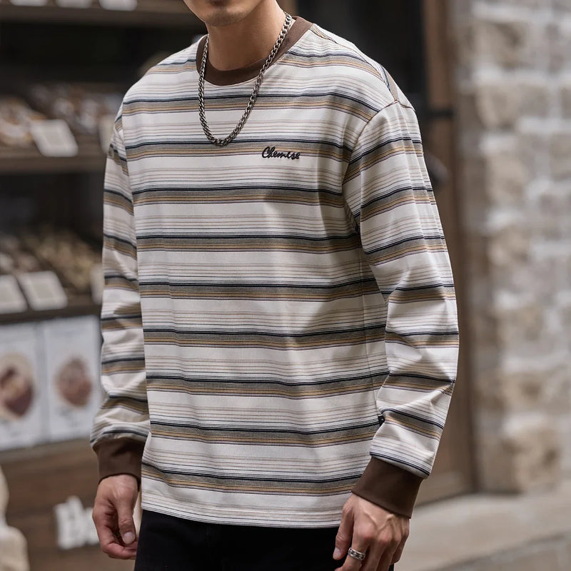 Gothic Melting smiley – Men Retro Fashion Streetwear Loose Casual Long Sleeve Plus S