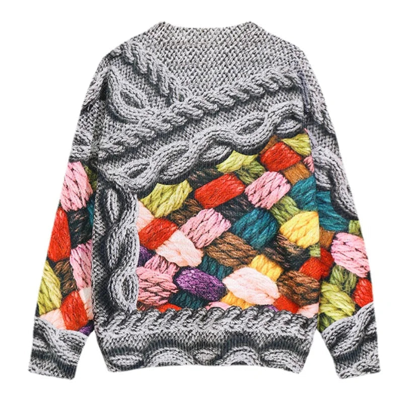 hip hop sweater pullover streetwear harajuku 3d painting knitted sweater retro vintage mens casual cotton pullovers sweaters oversized graphic print design, unique limited edition hoodie, high quality cotton pullover