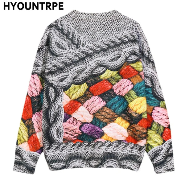 hip hop sweater pullover streetwear harajuku 3d painting knitted sweater retro vintage mens casual cotton pullovers sweaters oversized graphic print design, unique limited edition hoodie, high quality cotton pullover