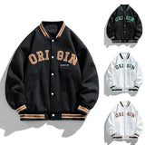 Red Leather Varsity Jacket Unisex Style
