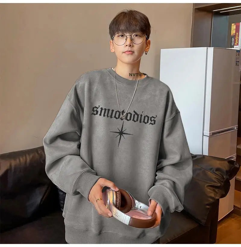 Club Paradise Limited Korean Suede Round Neck Velvet Sweatsh…