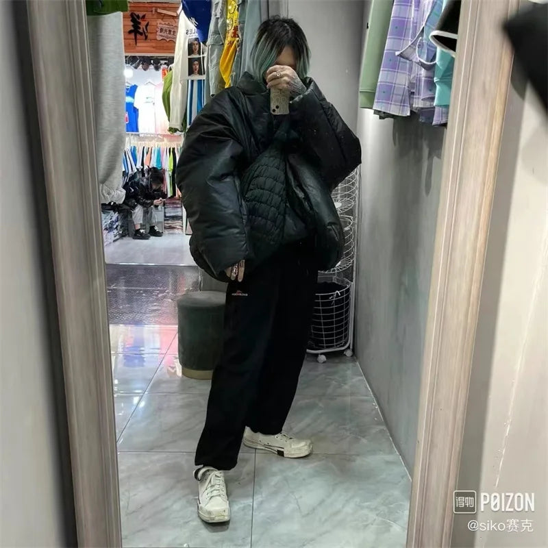 urban fashion featuring kanye 2023 new high quality fashion high street plastic 3d cotton coat black blue design – premium quality jacket for men