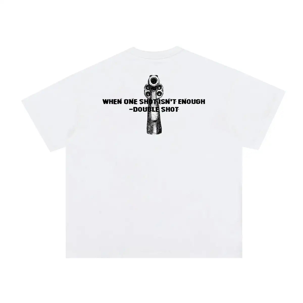Oversized cotton tee with chrome graffiti and smiley face