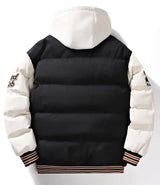 Winter Jacket Men's Two-piece  Hooded Cotton College Style Large Size Warm Baseball Varsity Jacket