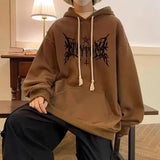 American Goth Printed Mens Pullover Hoodies Hip Hop Fashion Oversized