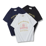 Y2k Oversized shirt – Summer Mens Short Sleeved Retro New 200G Locomotive Letter P