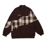 American Retro Jacket Mens Autumn Hong Kong Style Design Color Blocked