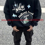 2024 New Autumn Winter Vintage Velvet Hoodie Long Sleeve American Heav