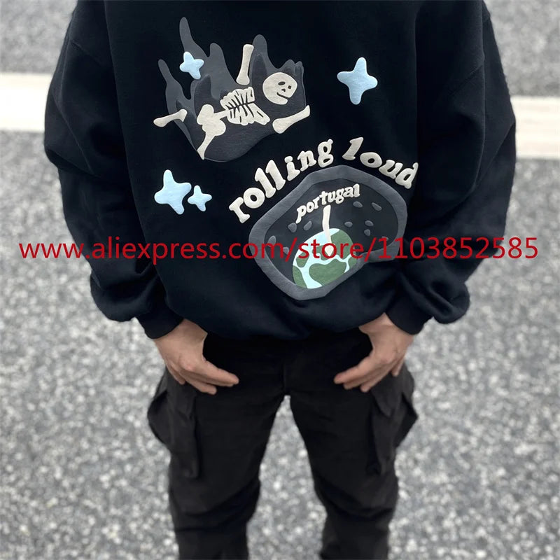 2024 New Autumn Winter Vintage Velvet Hoodie Long Sleeve American Heav