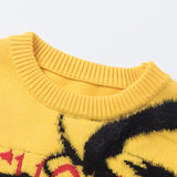 hip hop harajuku dragon pattern knitted sweater unisex pullover streetwear new year casual loose sweater warm jumper knitwear Y2K vintage urban hoodie, trendy hip hop style outerwear, streetwear fashion hoodie