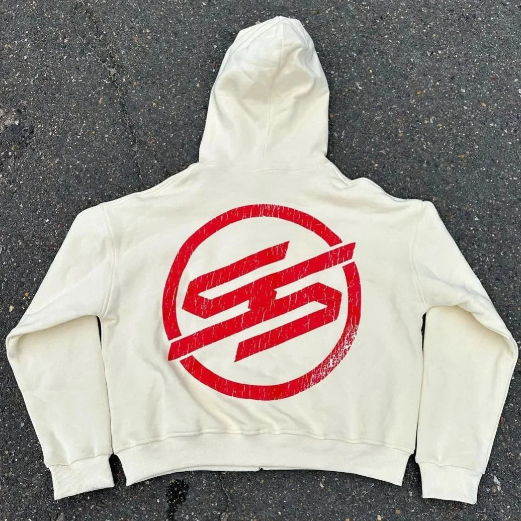 Darkwear street hoodie with occult-inspired graphics