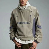 American Men Women Sweatshirt Drawstring Spring High Street Functional