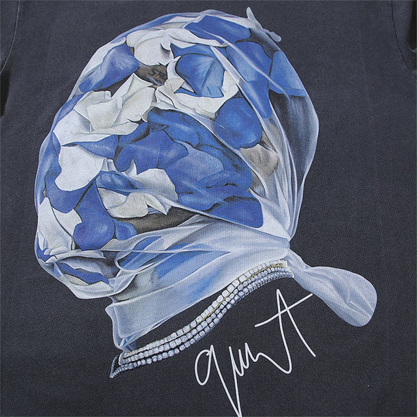 Vintage Retro Album Cover Print High-Street Hip-Pop Cotton Casual Oversized Tops T-Shirt