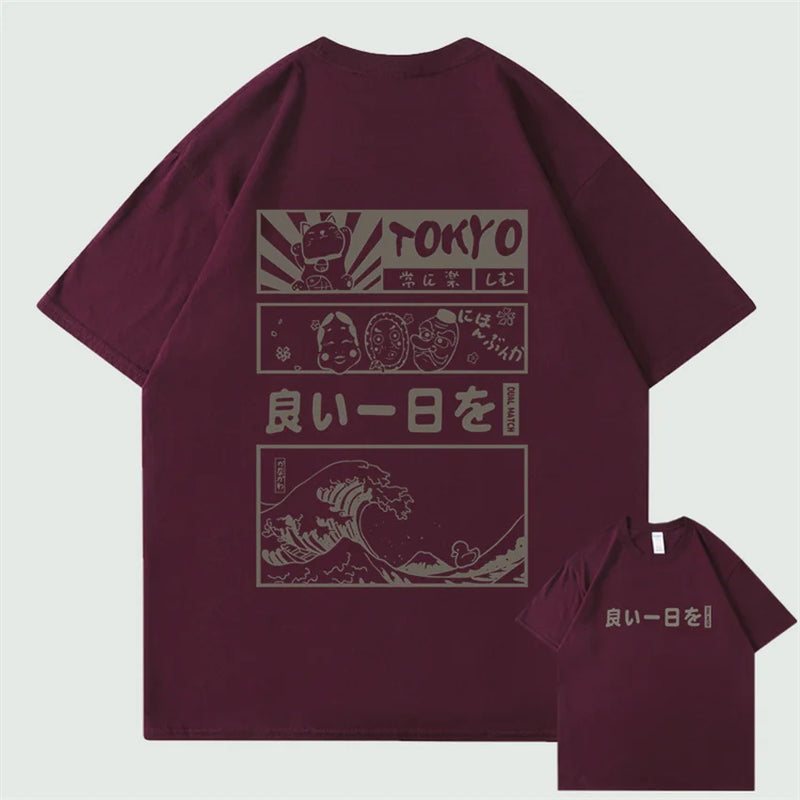 Anime Aesthetic Shirt – Men Hip Hop Streetwear T Shirt Japanese Kanji Cartoon – Edgy Streetwear for All Genders
