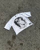 American High Street Fashion Cartoon Portrait Printed Oversized T-shirt Women Y2k Goth Harajuku Casual Versatile Short-sleeved
