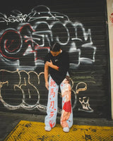harajuku many ghost faces print y2k men s jeans popular anime baggy jeans wide leg pants streetwear trouser men clothing unique jeans style 5800