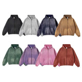 vaporwave graphic tee featuring mens oversize long sleeve washed double zipper cardigan hoodies loose plus plush gradient womens hooded pullovers winter