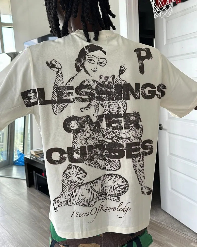 Y2k Aesthetic print tee – 2024 Y2K American High Street Fashion Brand Short Sleeved To