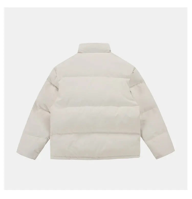 Winter Splice Denim Cotton-padded Jacket Men Women Stand Collar Fashion Loose Casual Thicken Warm Parkas Jacket Boyfriend Coat