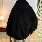 Autumn Vintage Gothic Letter Foam Printed Hooded Sweatshirts Hombre