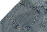 new washed faded distressed baggy jeans for men straight high street retro casual denim trousers vintage loose cargo pants unique cargo style 1414